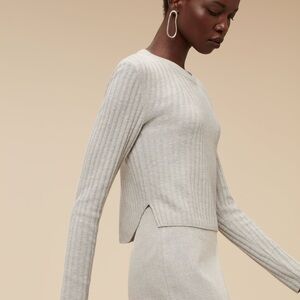 Babaton Nathaniel Ribbed Wool Cropped Sweater